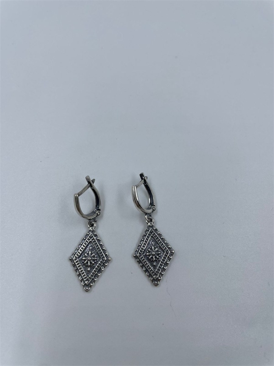 Серьги из серебра в "Этно"  стиле 2447 - фото 8122