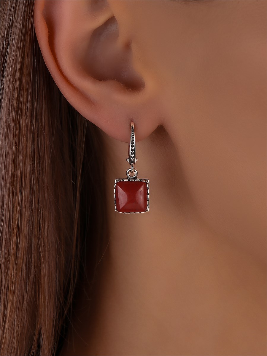 Серьги из серебра с сердоликом арт.3003 3003 - фото 8252