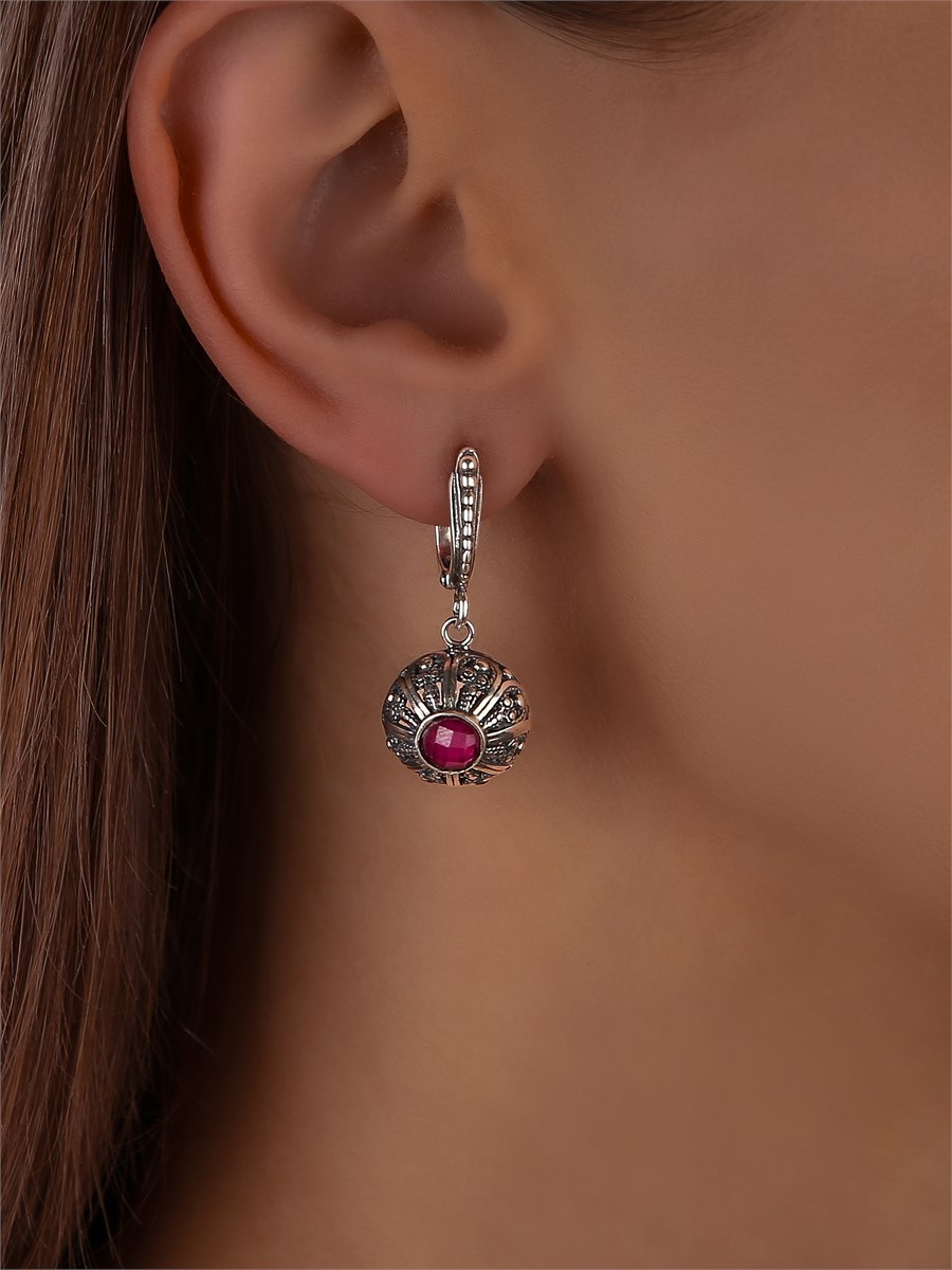 Серьги из серебра с корундом арт.3006 3006 - фото 8258