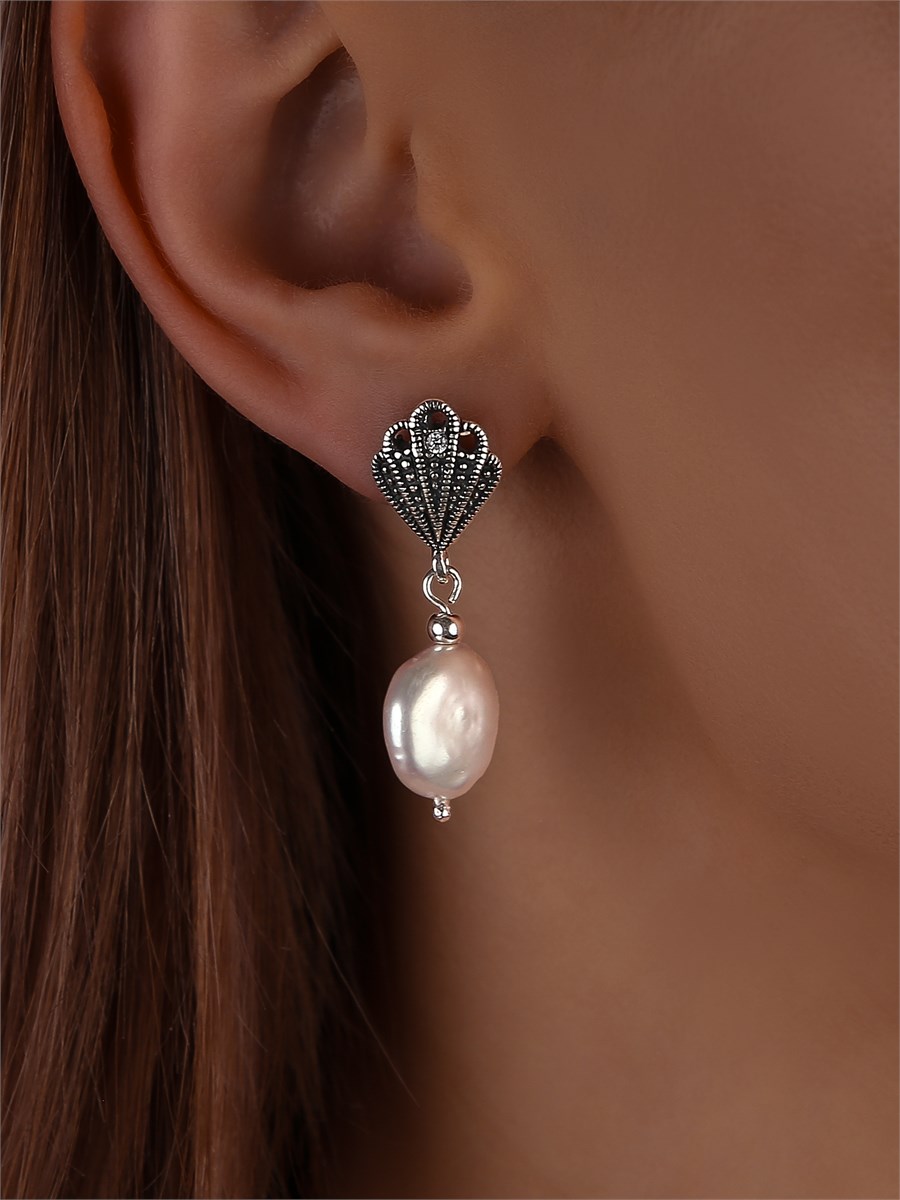 Серьги из серебра с барочным жемчугом арт.3017 3017 - фото 8280