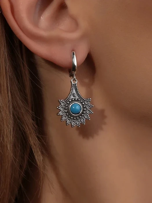 Серьги из серебра с бирюзой 2802