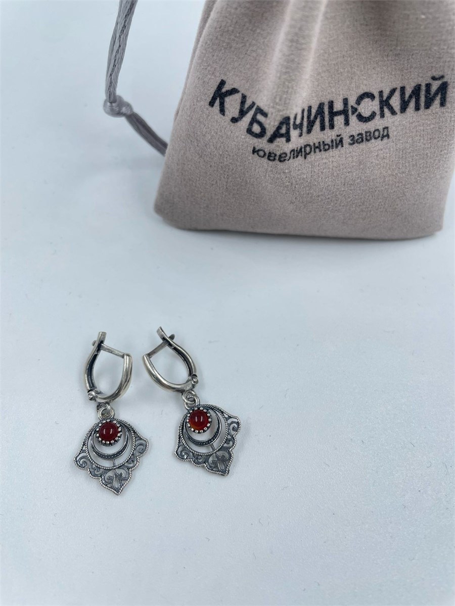 Серьги из серебра с сердоликом арт.2960 2960 - фото 8391