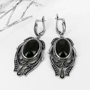 Серьги из серебра с агатом арт.1126 1126