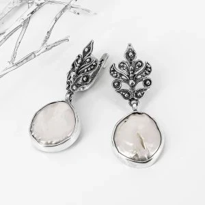 Серьги из серебра с барочным жемчугом арт.1141 1141