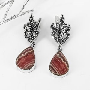 Серьги из серебра с родохрозитом арт.1143 1143 - фото 8429