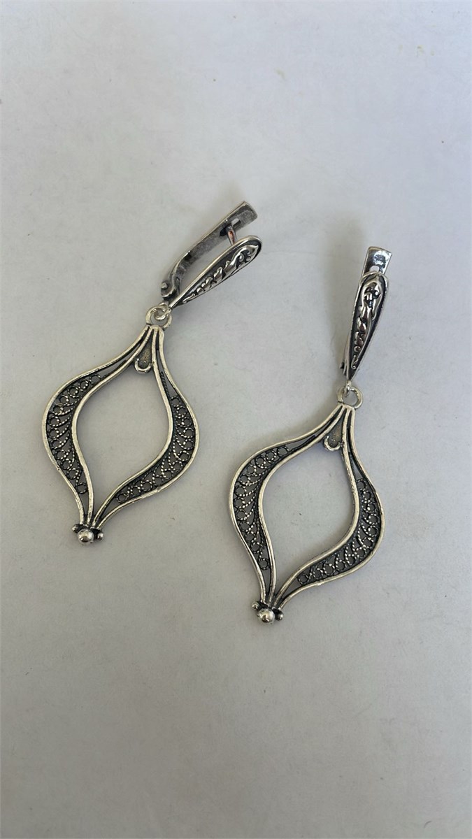 Серьги из серебра с филигранью 3105 - фото 8631