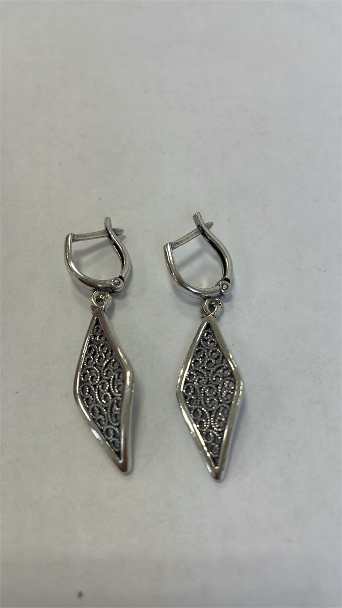 Серьги из серебра с филигранью 3155 - фото 8660