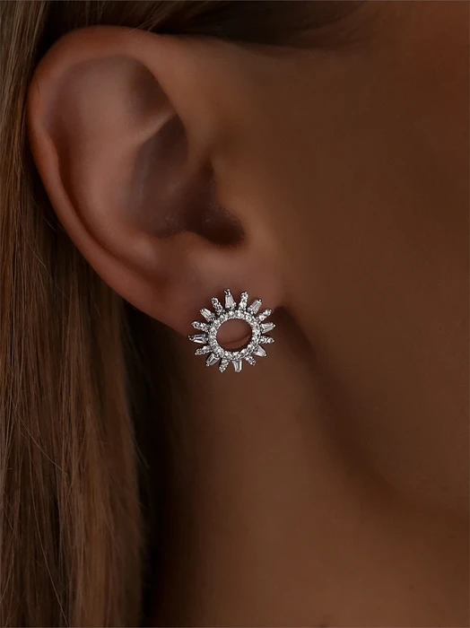 Серьги гвоздики из серебра 3205