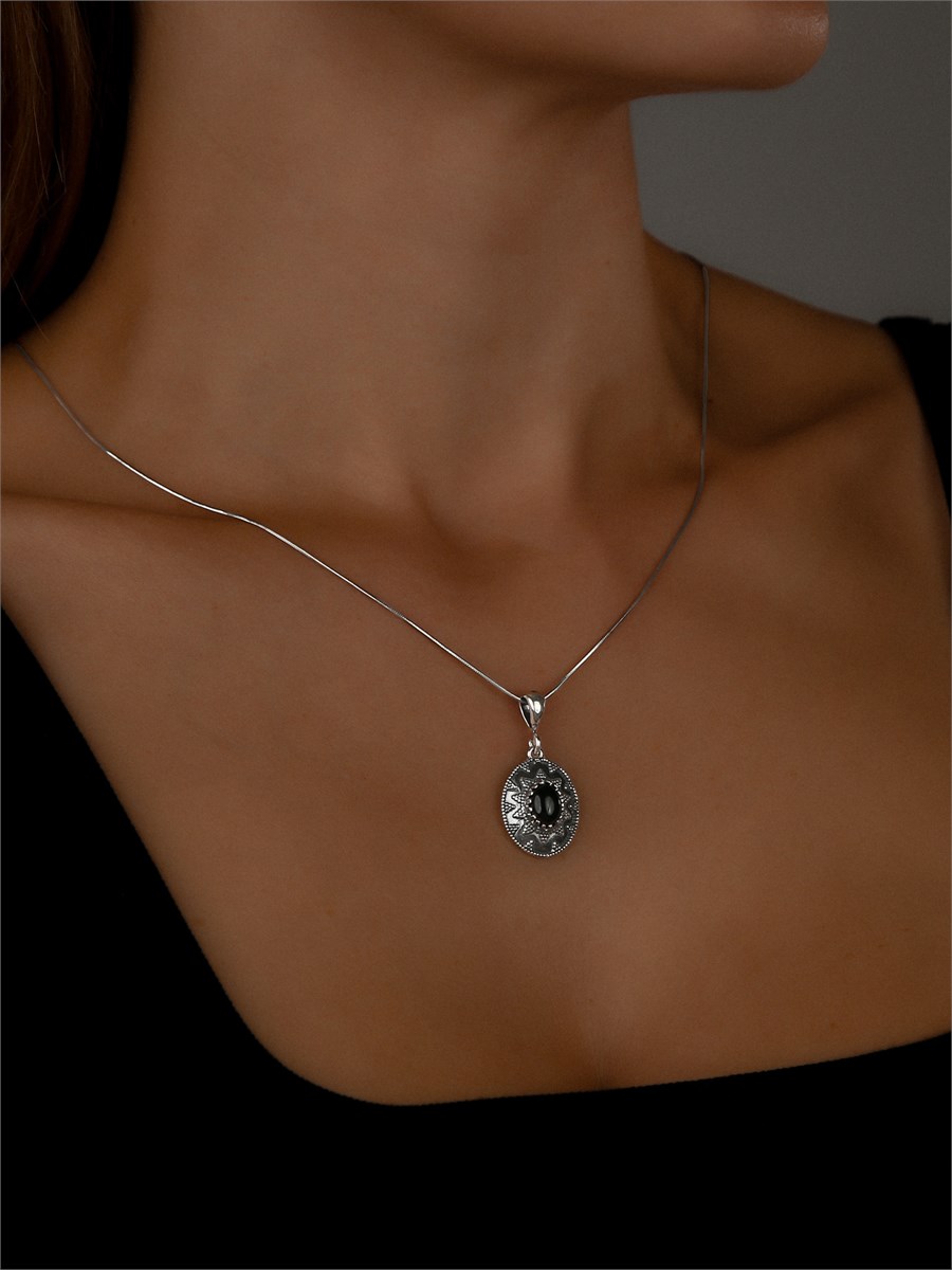 Подвеска из серебра с агатом 2453