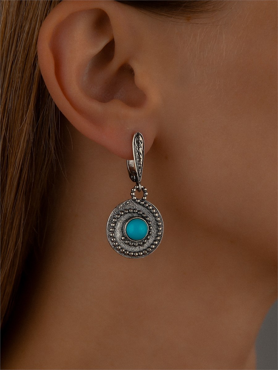 Серьги из серебра с бирюзой 2352