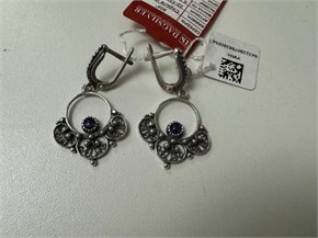 Серьги из серебра с аметистом 2547