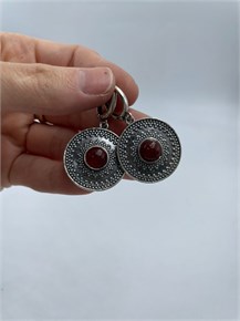 Серьги из серебра с сердоликом 2355