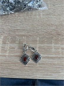 Серьги из серебра с сердоликом 2332