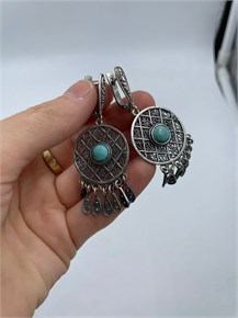 Серьги из серебра с бирюзой 2356