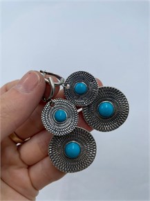 Серьги из серебра с бирюзой 2347