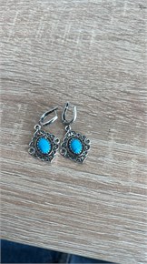 Серьги из серебра с бирюзой 2335