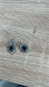 Серьги из серебра с агатом 2336
