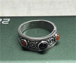 Кольцо из серебра ЭТНО с агатом и сердоликом арт.2329 2329