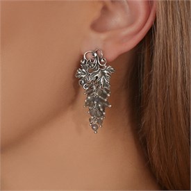 Серьги из серебра с агатом 2528