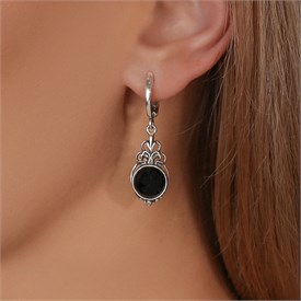 Серьги из серебра с агатом 2530