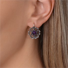 Серьги из серебра с аметистом 2544