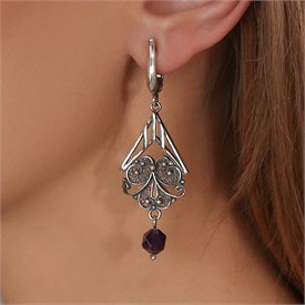 Серьги из серебра с аметистом 2550