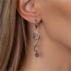 Серьги из серебра с аметистом 2551