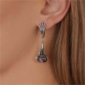 Серьги из серебра с аметистом 2553