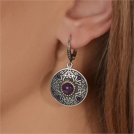 Серьги из серебра с аметистом 2555