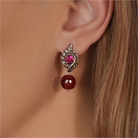 Серьги из серебра с корундом 2559