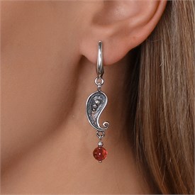 Серьги из серебра с рубином 2560