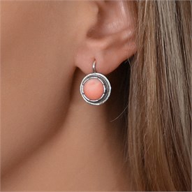 Серьги из серебра с кораллом 2570