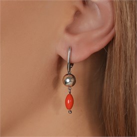 Серьги из серебра с кораллом 2571