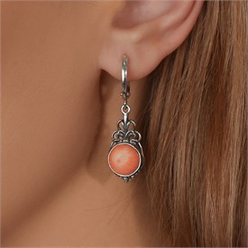 Серьги из серебра с кораллом 2575