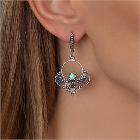 Серьги из серебра с бирюзой 2599