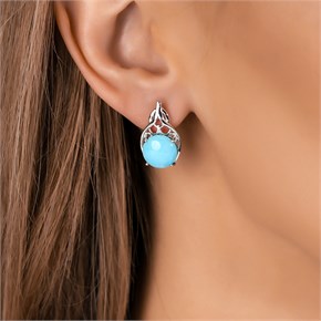 Серьги из серебра с ларимаром 2708