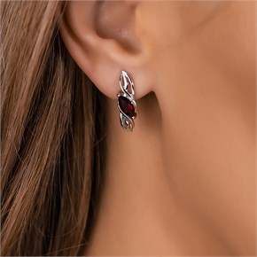 Серьги из серебра с гранатом 2722