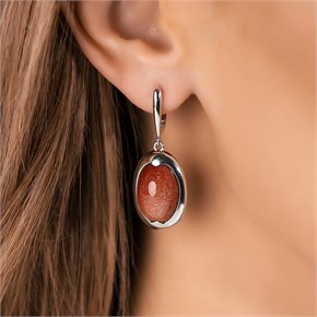 Серьги из серебра с авантюрин 2723