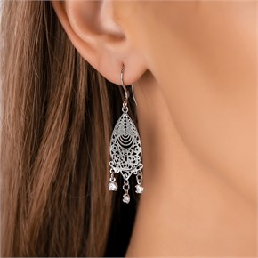 Серьги из серебра с цирконом 2737