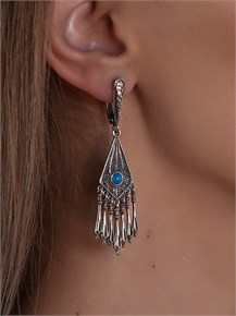 Серьги из серебра с бирюзой 1062