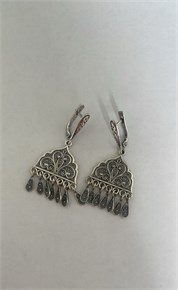 Серьги из серебра с филигранью 1060