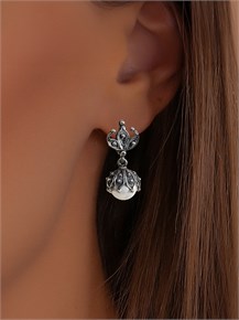 Серьги из серебра с жемчугом 1063