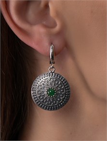 Серьги из серебра с хризопразом 1065