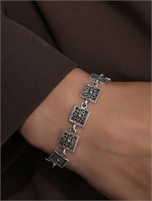 Браслет из серебра в этно стиле 2823