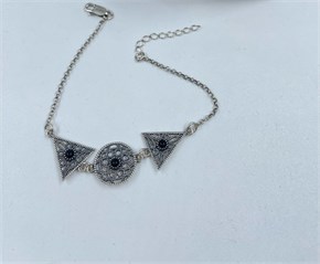 Браслет из серебра с агатом 2956