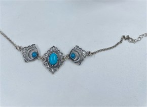 Браслет из серебра с бирюзой 2947