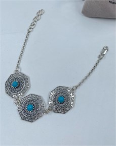 Браслет из серебра с бирюзой 2957