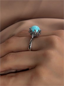 Кольцо из серебра с бирюзой 2826