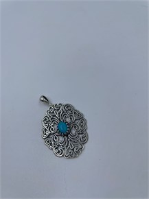 Кулон из серебра с бирюзой 2456