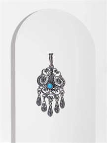 Кулон из серебра с бирюзой 2768